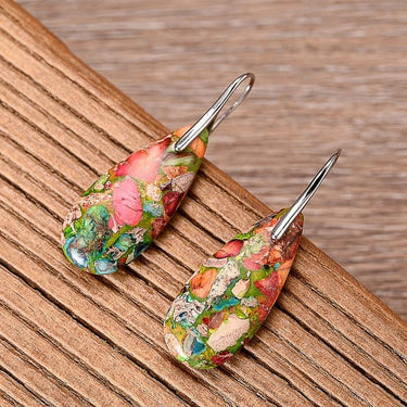 Friends Are Angels Jasper Teardrop Earrings-Your Soul Place